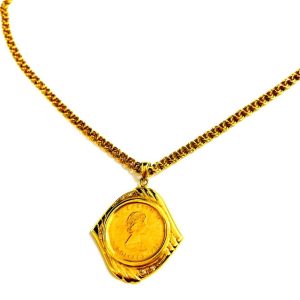 K24/K18 コイントップ付き ネックレス