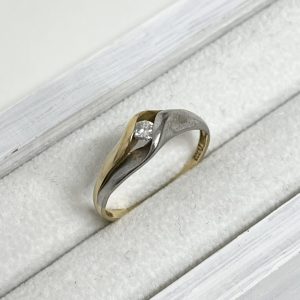 K18/Pt900 メレダイヤ付きリング