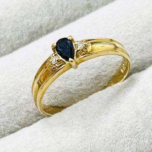 K18 18金 サファイア付きリング