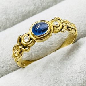 K18 サファイア付きリング