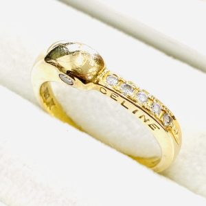 セリーヌ K18 0.16ctダイヤモンド付きリング