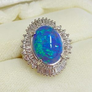 Pt900 ブラックオパール リング