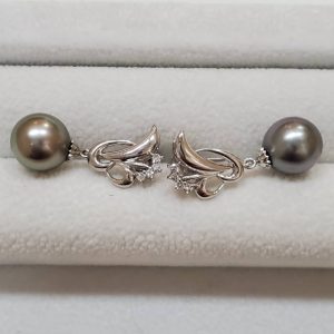 イヤリング 黒真珠 パール Pt900 プラチナ ジュエリー 宝石