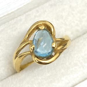 K18 18金 アクアマリン リング