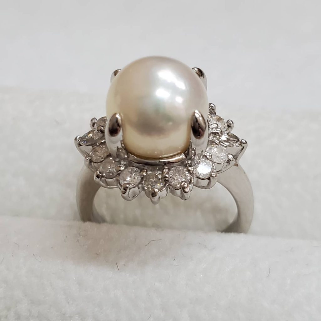 パール(真珠) ダイヤモンド プラチナ 指輪 ジュエリー