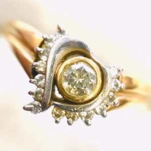 K18/Pt900 ダイヤモンドリング