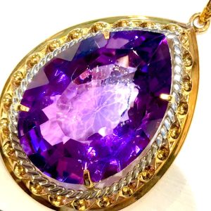 K18 Pt850 トップ アメジスト 24.50ct