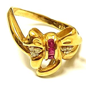 K18 D0.06ct ルビー0.13ct リング