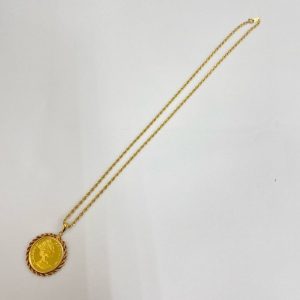 K24 コイン付 K18 ネックレス