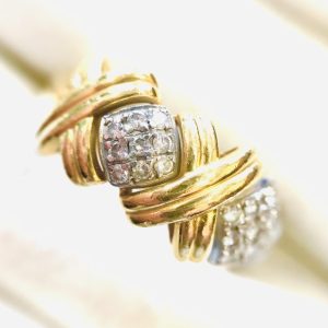 K18 Pt900コンビ ダイヤモンドリング