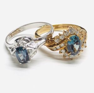 K18 Pt850 サファイヤリング