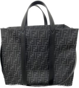 FENDI フェンディ ズッカ FF ロゴ柄 ジャガードファブリック キャンバス トートバッグ ショルダーバッグ 2WAY 斜め掛け ブラック 7VA390