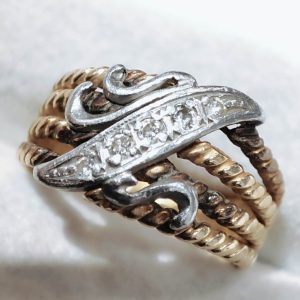 K18 Pt900 ダイヤリング