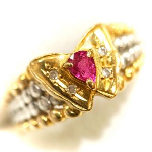 K18/Pt900 ルビーリング