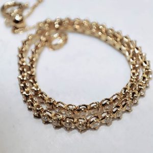 K18 18金 メレダイヤブレスレット