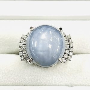 Pt900 サファイア メレダイヤ リング 指輪