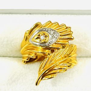 K18/Pt900 18金 プラチナ リング メレダイヤ リング 指輪