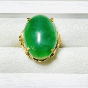 K18/18金 翡翠 ヒスイ リング 指輪