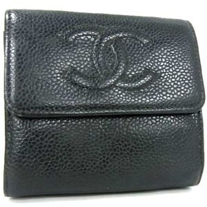 CHANEL シャネル キャビアスキン ココマーク 三つ折り財布