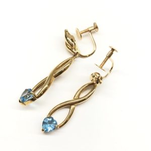 K18 ブルートパーズ イヤリング