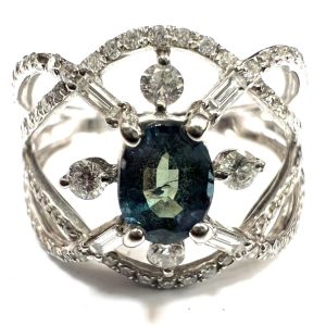 K18WG 天然アレキサンドライト 0.592ct リング
