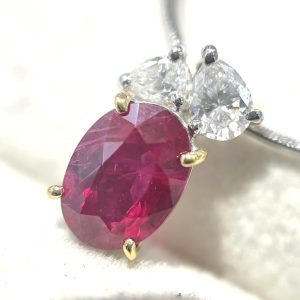 Pt850 プラチナ850 ルビー ダイヤ ネックレス