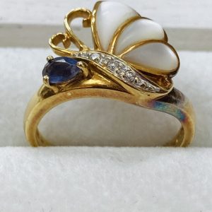 K18(18金) メレダイヤ 0.05ct 石付き リング アクセサリー