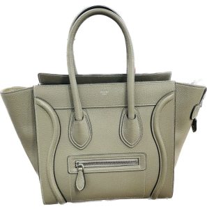 CELINE セリーヌ ラゲージマイクロ ハンドバッグ カーフ カーキ