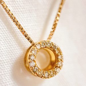 K18(18金) メレダイヤネックレス