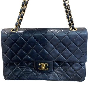 CHANEL シャネル マトラッセ ダブルフラップ チェーンショルダー ラムスキン ゴールド金具