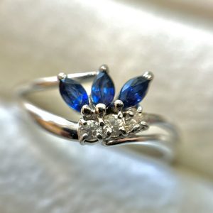 K14WG サファイア メレダイヤ リング