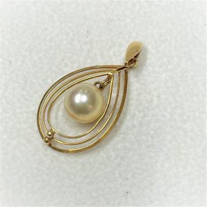K18 パール付ネックレストップ 18金 750