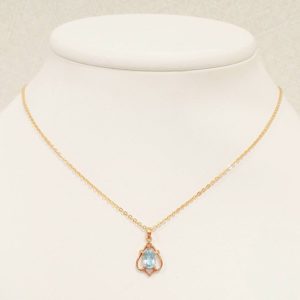K18 ブルートパーズ2.9ct付ネックレス