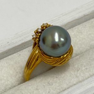 K18 黒蝶パール リング