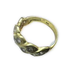 K18 メレダイヤ付きリング　0.46ct