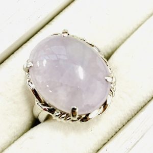 Pt900 ラベンダーヒスイ付リング