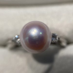 Pt900 パール メレダイヤ リング