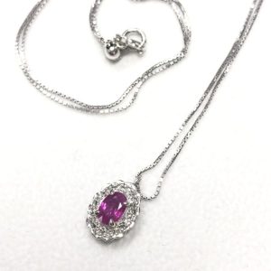 Pt900 ルビー ダイヤモンド ネックレス プラチナ900