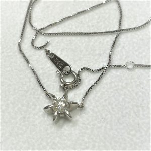 Pt950 チェーン破損 ダイヤトップネックレス 0.327ct