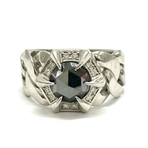 Pt900 ブラックダイヤモンド1.25ct付き リング