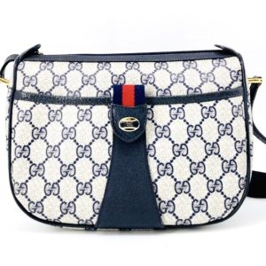 GUCCI グッチ シェリーライン ブルーGGキャンバス ショルダーバッグ