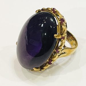 K18 18金 アメシスト付きリング