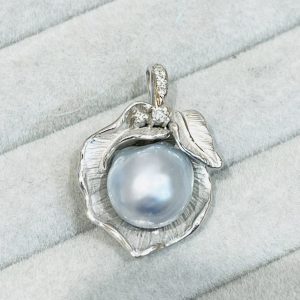 K18WG パール&メレダイヤ ペンダントトップ