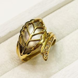 K18/Pt900 デザインリング