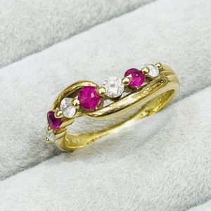 K18 ルビー&メレダイヤモンド リング