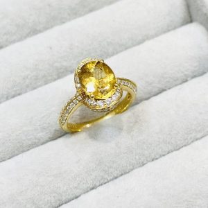 K18 シトリン＆メレダイヤモンド