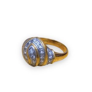 K18/Pt900ハーフリング メレダイヤ