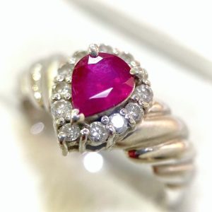 Pt900 ルビー メレダイヤ リング