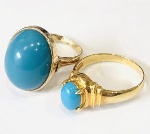 K18 リング ターコイズ付き