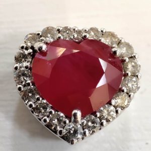 K18WG ルビー ダイヤ ペンダントトップ